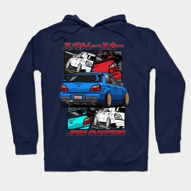 JDM Subie Impreza WRX STi 2000 Hoodie by Guyvit